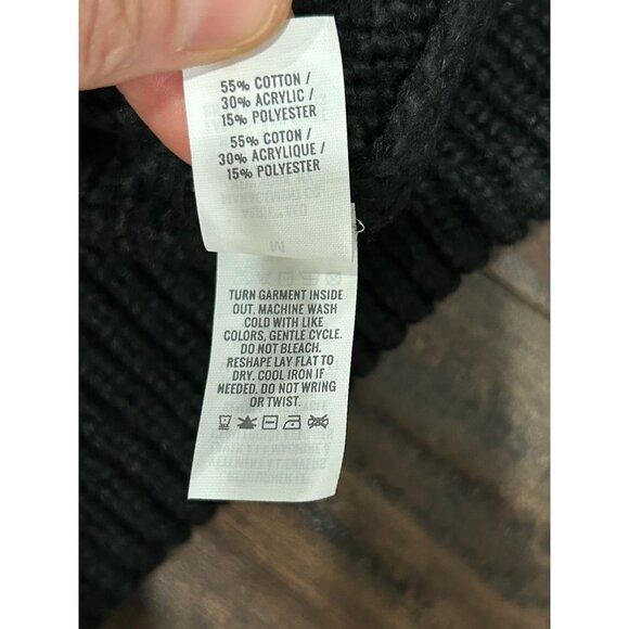 Aerie NEW Womens Black Long Sleeve Turtleneck Sweater Sz Medium - Picture 6 of 8